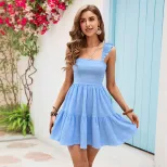 Summer Sweetheart Backless Dress Youthful Style Fresh Vacation Vibes Perfect for Casual Outings