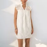 Elegant White Lace Dress Trendy Design Simple Style Perfect for Summer Events Wholesale Availabl