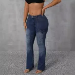 High Stretch Flared Denim Pants Casual Versatile Womens Fashion Perfect for Everyday Wear Wholes