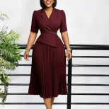 Elegant African Dress Stylish 5 Point Sleeve Suit Collar Summer Fashion Perfect for Parties and