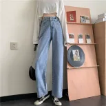 2023春季新款韩版百搭高腰阔腿泫雅风牛仔裤女宽松显瘦拖地裤长裤