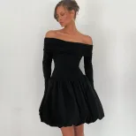 Off Shoulder Bodycon Dress Sexy Fit A Line Silhouette Spring Summer Style Wholesale Available