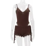Womens Lace Trim Sexy Cami Romper American Style Spring Collection Trendy Design Wholesale Avail