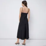 Satin Maxi Dress Glossy Finish Spaghetti Straps Elegant Design Perfect for Parties and Gathering