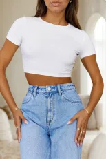 Casual Short Sleeve T Shirt Minimalist Design Versatile Fit Spring Summer Style Wholesale Availa