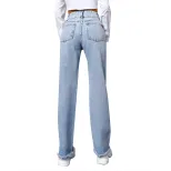 High Waisted Casual Denim Trousers Straight Leg Light Color Versatile Design Perfect for Everyday Wear Wholesale