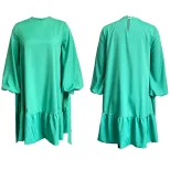 Loose Fit Solid Color Puff Sleeve Dress Plus Size Autumn Style Comfortable Fabric Wholesale Avai