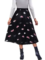 Chiffon Midi Skirt Elegant Floral Print Lightweight Fabric Comfortable Fit Perfect for Spring an