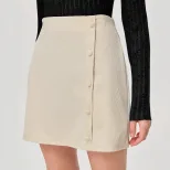 Corduroy Midi Skirt Elegant Design High Quality Fabric Versatile Style Perfect for Casual and Fo