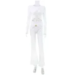 Womens Autumn Winter Elegant Two Piece Set Slim Fit Pleated Design Fashionable Style Perfect for