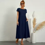 Elegant Long Casual Dress for Women Fashionable Comfortable Versatile Ideal for Home Travel and