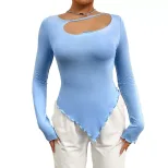 Womens Slim Fit Long Sleeve Top Sexy Stylish Short Design Perfect for Spring and Summer Wholesal
