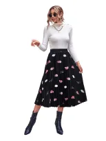 Chiffon Midi Skirt Elegant Floral Print Lightweight Fabric Comfortable Fit Perfect for Spring an