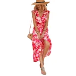 Casual Floral Midi Dress Elegant Design Comfortable Fit Trendy Style Perfect for Spring and Summ