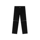 High Street Vintage Black Denim Jeans for Women Loose Fit Knee Cutouts Full Length Spring Summer