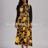 Elegant Floral Print Asymmetrical Dress Fashionable Patchwork Design Perfect for Parties and Spe