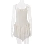 Womens Summer Ruffled Backless Midi Dress French Sweet Style Waist Defining Vacation Ready Wholesale Available