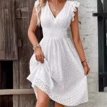 Elegant Ruffle Sleeve Dress Multi Color Summer Style Perfect for Parties Ready to Ship Low MOQ