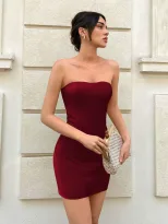 Satin Bodycon Dress Solid Color Off Shoulder Backless Slim Fit Evening Party Wear Wholesale Avai