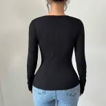 Womens Slim Fit Round Neck T Shirt Versatile Summer Short Sleeve Top Perfect for Layering and Ca