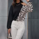 Casual Womens Long Sleeve Hollow Out Cold Shoulder T Shirt Half High Neck Lightweight Fabric Sty