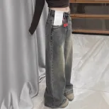 High Waisted Wide Leg Jeans for Women Vintage Style Loose Fit Flattering Draping Casual Spring a