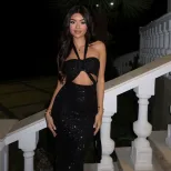 Backless Halter Bodycon Dress Sexy Hollow Out High Waist Sequined Evening Party or Cocktail Wear