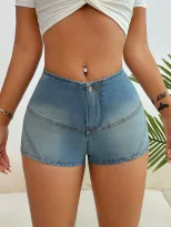 Slim Fit Stretch Denim Shorts for Women Trendy Casual Style Perfect for Summer Outings Wholesale