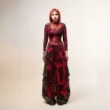 Womens Long Sleeve High Neck Top Fashionable Snake Print High Slit Design Spring Collection Whol