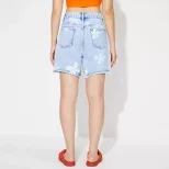 Loose Fit Floral Print Denim Shorts Womens Casual Summer Wear Stylish and Comfortable Wholesale