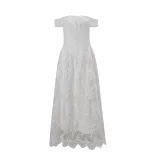 Elegant Off Shoulder Sleeveless Dress French Style Sweet Aesthetic High Quality Fabric Spring Su
