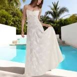 Summer Floral Maxi Dress Sexy Sheer Slim Fit Spaghetti Straps Beach Vacation Style Wholesale Ava