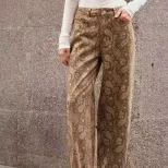 Casual Straight Leg Womens Trousers Slim Fit Stylish Design Comfortable Fabric Perfect for Every