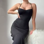 Summer Black Dress Elegant Sleeveless Design Chic Style High Quality Fabric Perfect for Parties