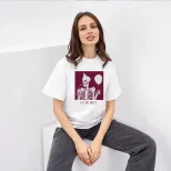 Womens Summer Graphic T Shirt Loose Fit Round Neck Cotton Fabric Casual Wear Versatile Style Who