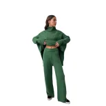 Womens Oversized Turtleneck Split Wool Sweater Set Cozy Knit Fabric Casual Style Perfect for Fal