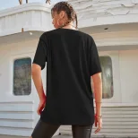 Casual Loose Fit T Shirt Comfortable Trendy Letter Print Everyday Wear Wholesale Available