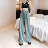 High Waisted Wide Leg Jeans Vintage Style Loose Fit Floor Length Spring Summer Fashion for Women