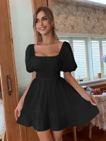 Sweet Backless Mini Dress Elegant Design Perfect for Summer Ideal for Commuting or Casual Outing