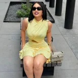 Solid Color A Line Dress for Women Ruffled Waist Hollow Out Design Short Sleeve Casual Style Who