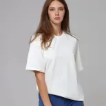 Womens Loose Fit Solid Color T Shirt 100 Cotton Short Sleeve Versatile Style Spring Summer Colle