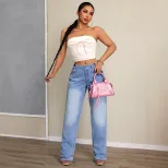 High Waisted Loose Fit Wide Leg Jeans Comfortable Denim Casual Style Versatile for Everyday Wear