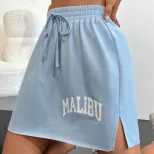 Casual Summer Midi Skirt Elastic Waist Versatile Style Comfortable Fit Perfect for Everyday Wear