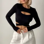 Womens Crop Top Slim Fit Short Sleeve Trendy Design Spring Summer Casual Wear Wholesale Availabl
