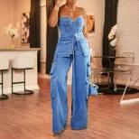 Wide Leg Jeans Casual Style Fashionable Design Comfortable Fit Perfect for Everyday Wear Ready t