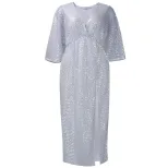 Plus Size Womens Long Dress Loose Fit V Neck Fashionable Sequins Side Slit Autumn Collection Who