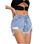 Trendy Denim Shorts Distressed Loose Fit Casual Style Perfect for Summer Outings Wholesale Avail