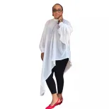 Plus Size Womens Dress Solid Color Irregular Hem Chiffon Fabric Fashionable for Moms Suitable fo
