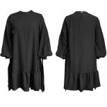 Loose Fit Solid Color Puff Sleeve Dress Plus Size Autumn Style Comfortable Fabric Wholesale Avai