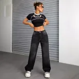 Wide Leg Denim Trousers Slim Fit Trendy Style Casual Wear Wholesale Available low MOQ fast shipp